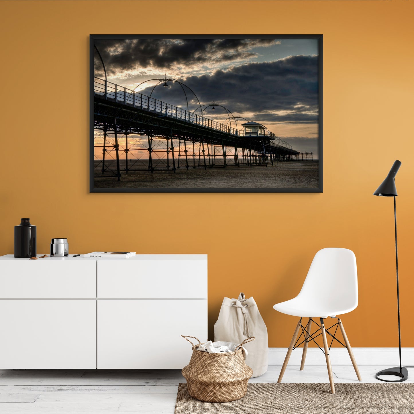 Shadows dance on Southport pier